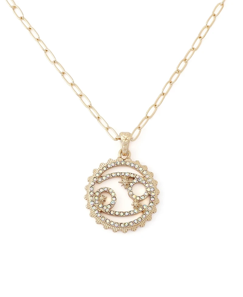 Betsey Johnson Faux-Stone Cancer Celestial Pendant Necklace Charm Zodiac Set
