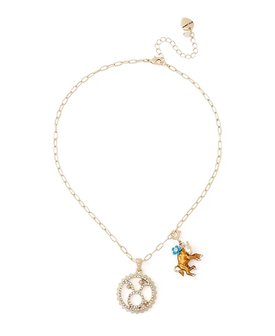 Betsey Johnson Faux-Stone Taurus Celestial Pendant Necklace Charm Zodiac Set