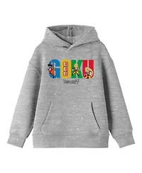 Dragon Ball Z Multiple Goku Youth Heather Gray Hoodie-l
