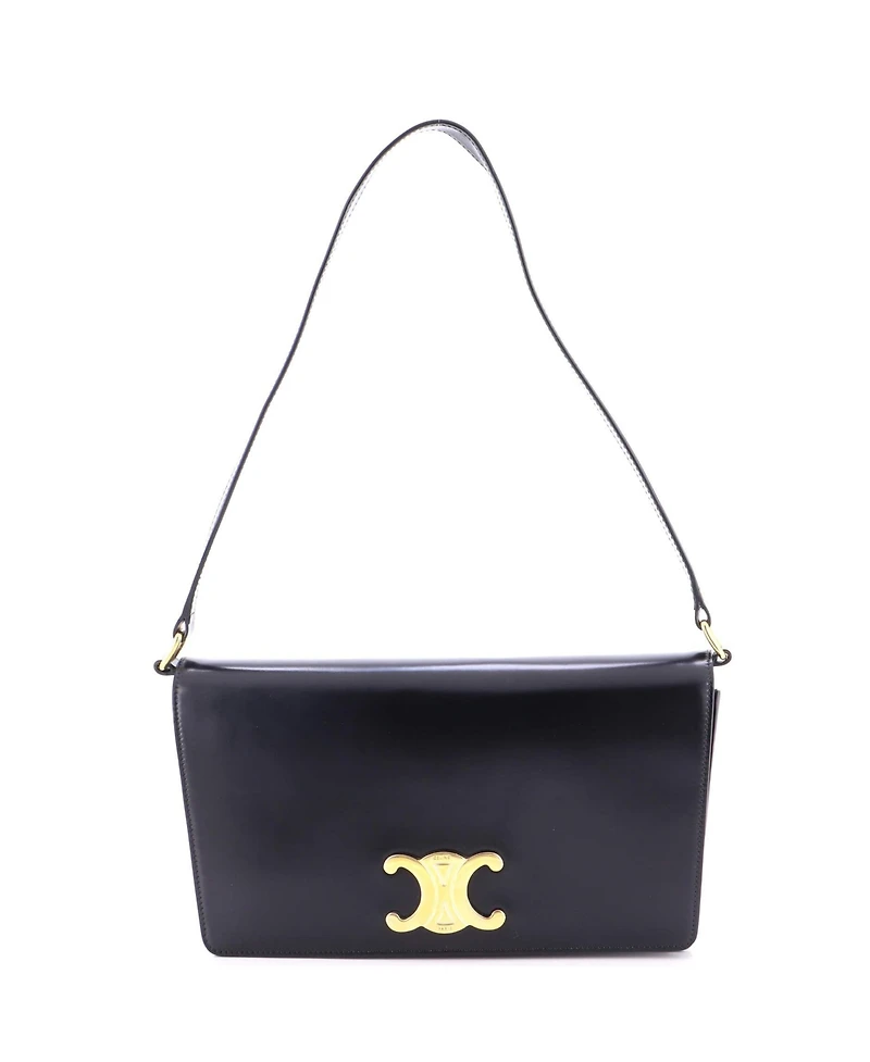 Pre-Owned Celine Trapeze Triomphe Shoulder Bag Smooth Calfskin