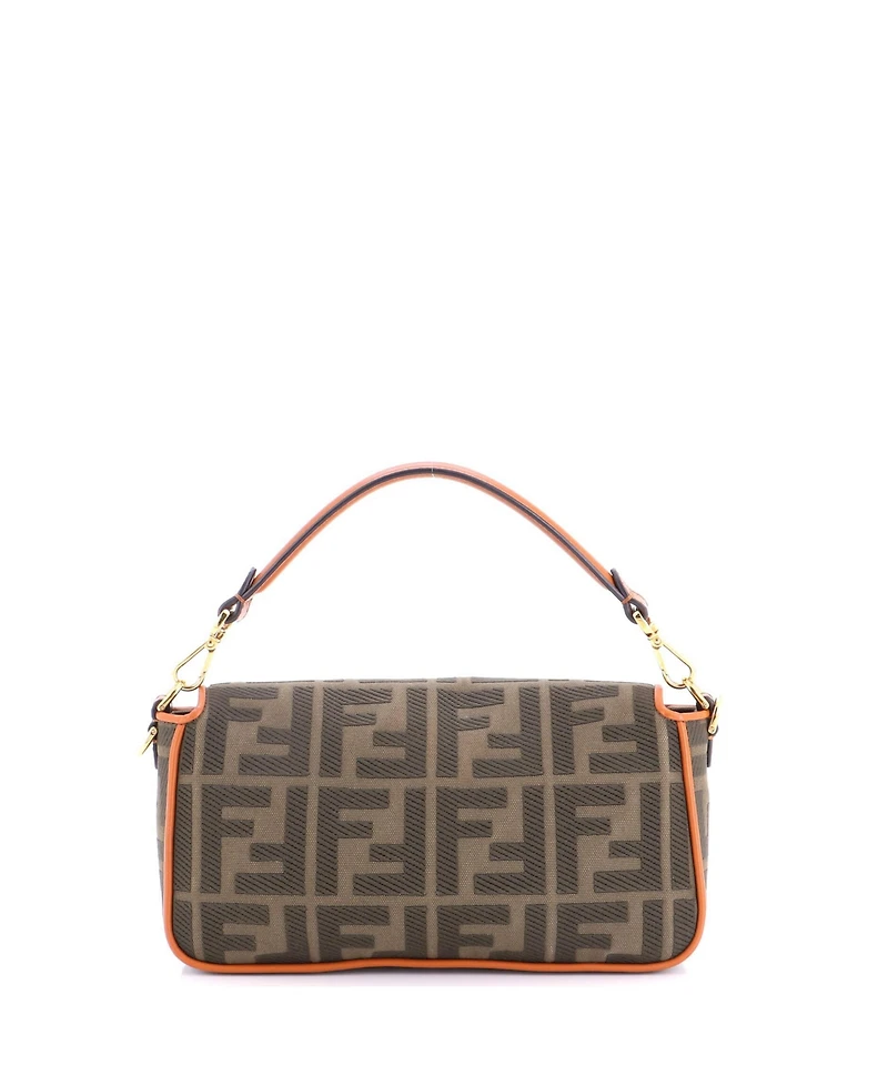 Pre-Owned Fendi Medium Baguette Nm Bag Zucca Embroidered Canvas