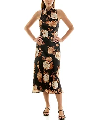 Row A Juniors' Sleeveless Cowl Neck Dress
