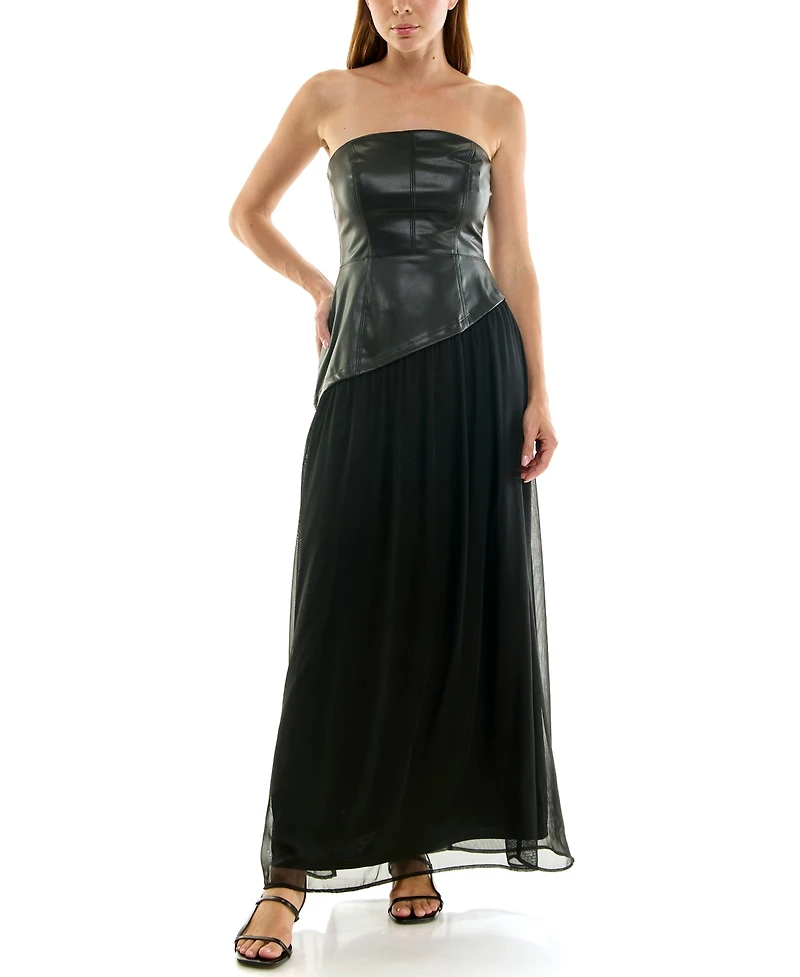Row A Juniors' Sweetheart Neck Midi Dress