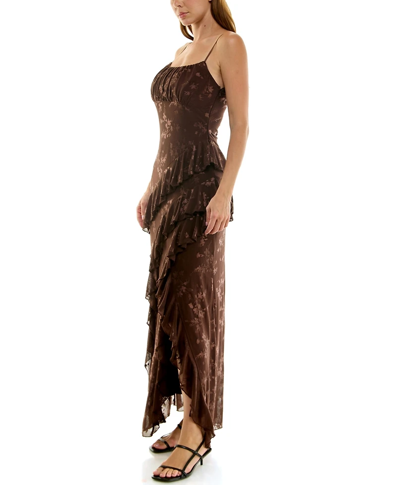 Row A Juniors' Sleeveless Jacquard Dress