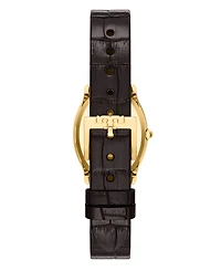 Tory Burch Women's Small Eleanor Curve Brown Leather Watch 24mm