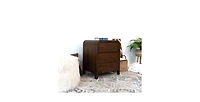 Lucky One 23.6" Width Solid Wood Mid Century Nightstand with 3-Drawer