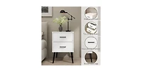 Lucky One 2-Drawer Nightstand with Metal Legs
