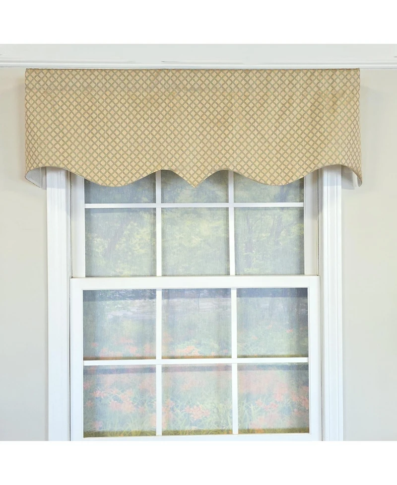Rlf Home Dottie Cornice Window Valance 100% Cotton Lined Rod Pocket