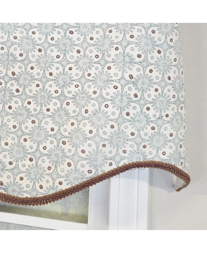 Rlf Home Blast Trimmed Provance Window Valance 100% Cotton Lined Rod Pocket