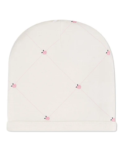 MeMoi Baby Girls 3M -6M Rosettes and Stitching Cotton Rayon-Blend Beanie