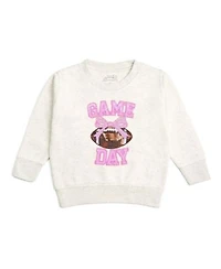 Sweet Wink Little Girls Game Day Sequin Patch Sweatshirt