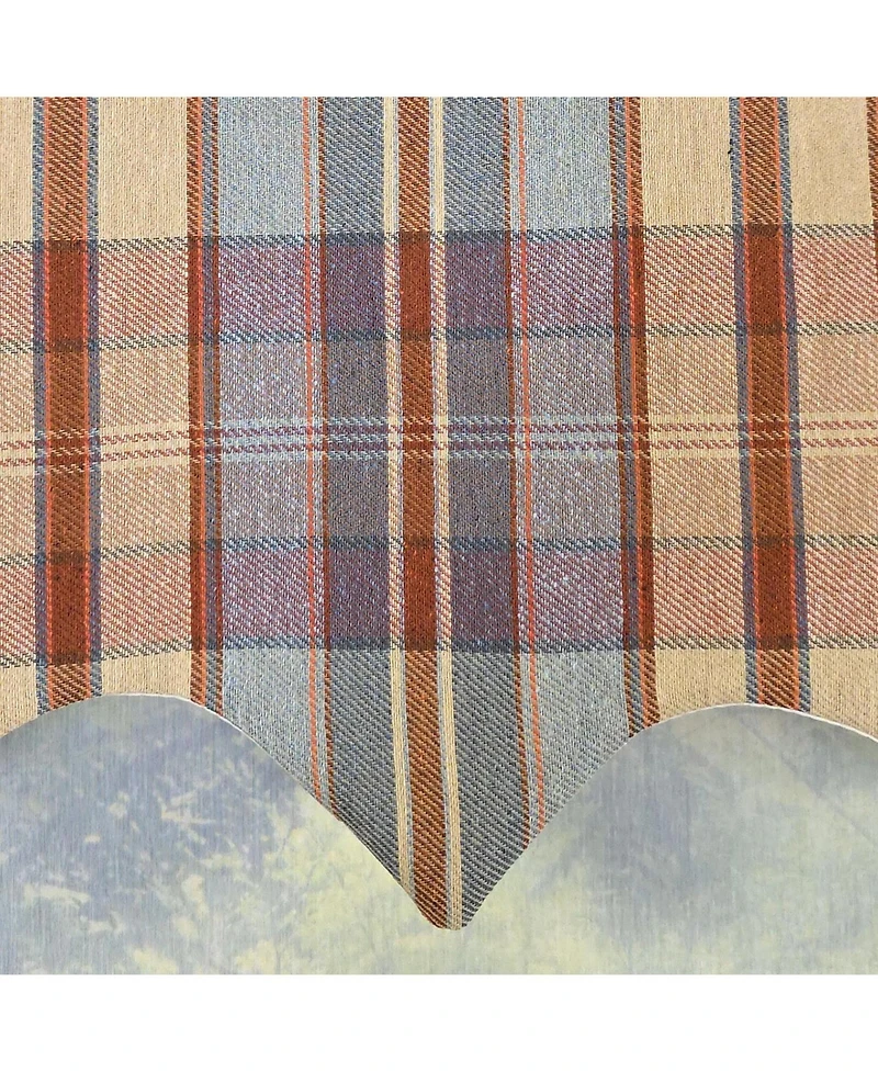 Rlf Home Tartan Plaid Regal Window Valance 100% Cotton Lined Rod Pocket