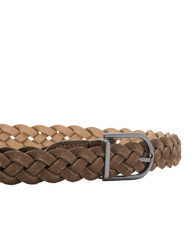 Mango Men's Braided Leather Belt