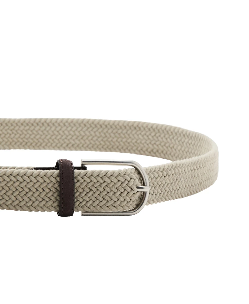 Mango Men's Braided Leather Belt