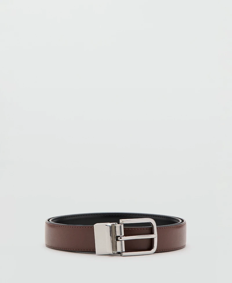 Mango Men's Reversible Suit Leather Belt