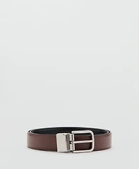 Mango Men's Reversible Suit Leather Belt