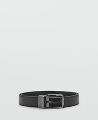 Mango Men's Croc-Effect Leather Belt