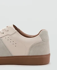 Mango Men's Combined Leather Sneakers