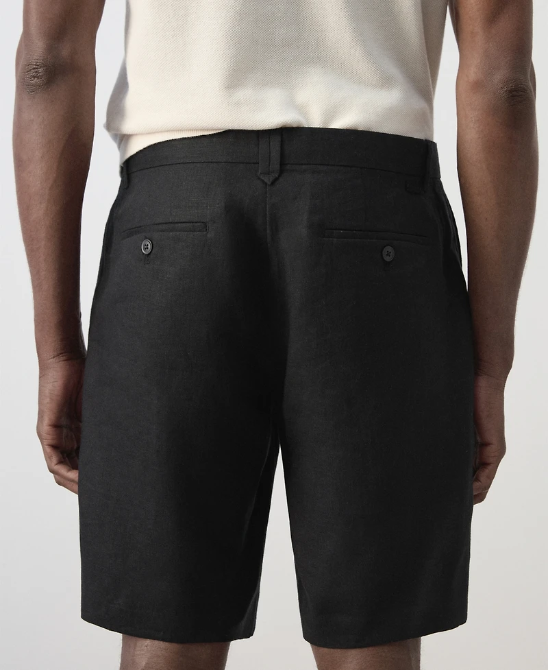 Mango Men's Slim-Fit Linen 9.84" Bermuda Shorts