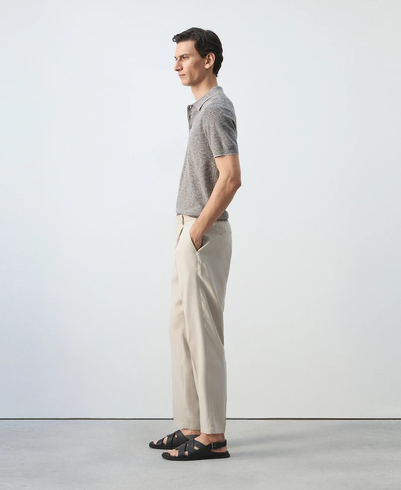 Mango Men's Regular-Fit Pleated Pants