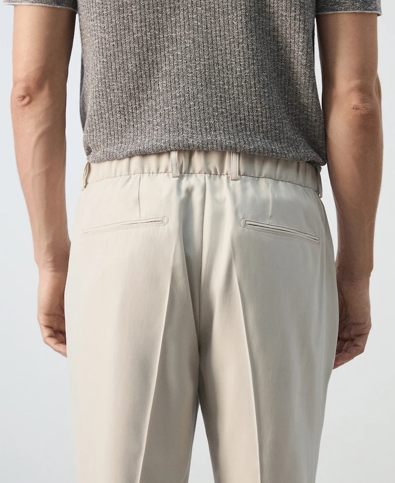 Mango Men's Regular-Fit Pleated Pants