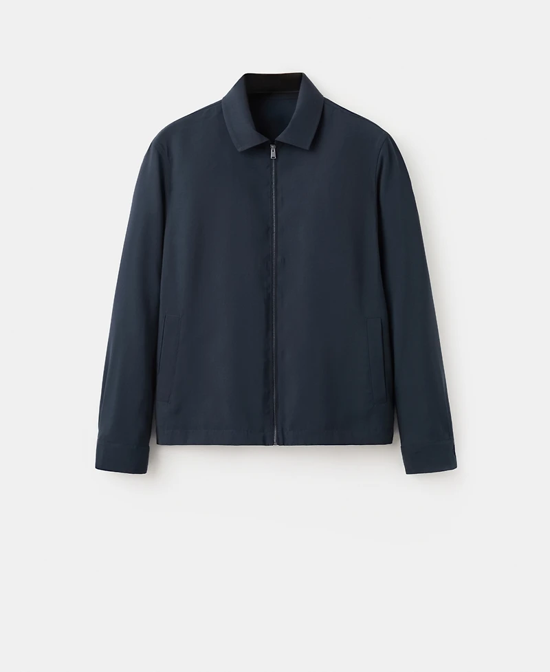 Mango Men's Zip-Up Modal Jacket