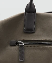 Mango Men's Leather Details Bowling Bag