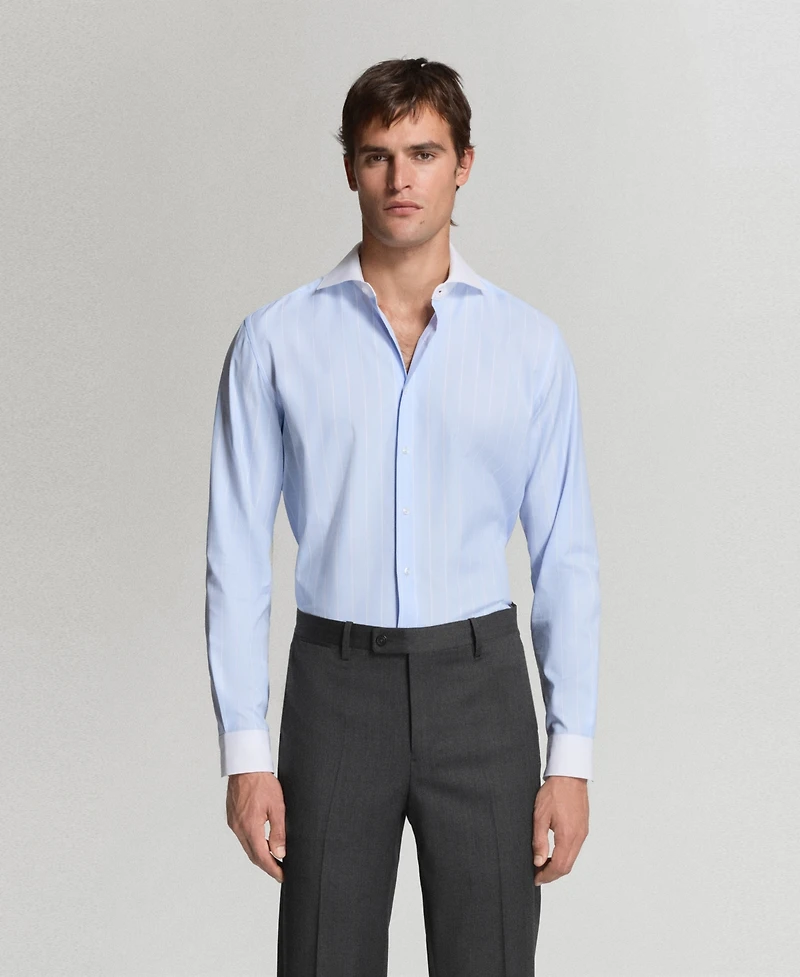Mango Men's Cotton Striped Shirt