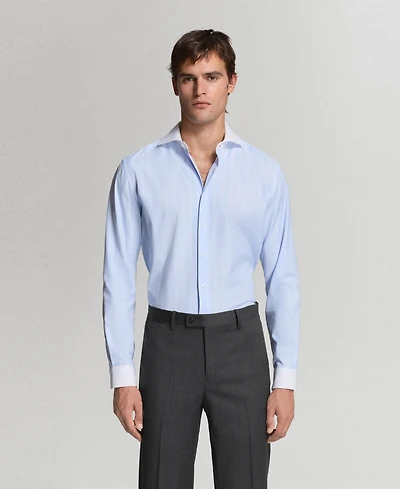 Mango Men's Cotton Striped Shirt