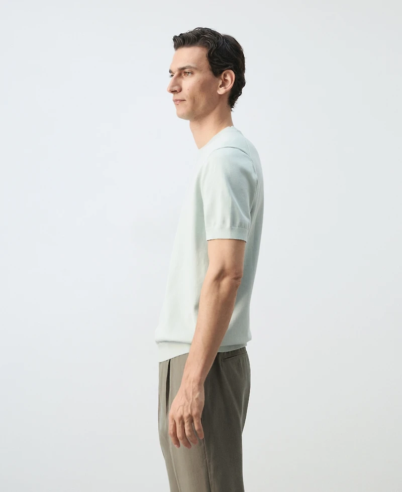 Mango Men's Cotton Fine-Knit T-Shirt