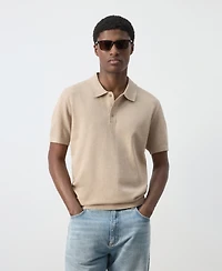 Mango Men's Fine-Knit Cotton Polo Shirt