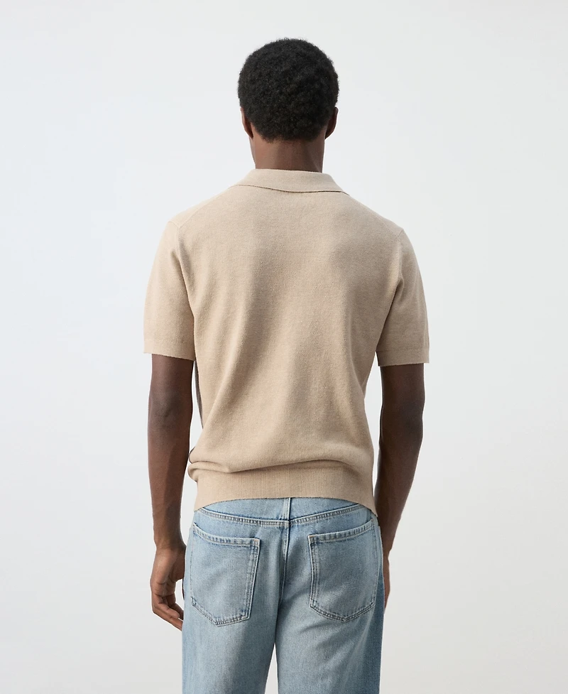 Mango Men's Fine-Knit Cotton Polo Shirt