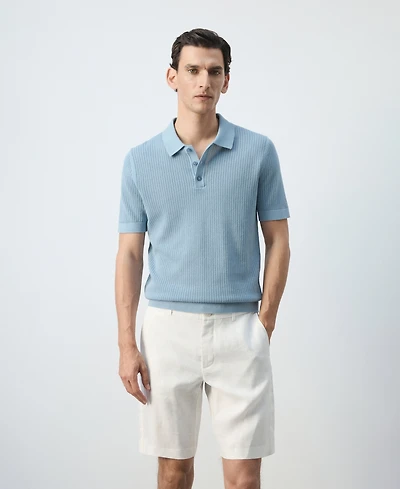 Mango Men's Cotton Knitted Polo Shirt