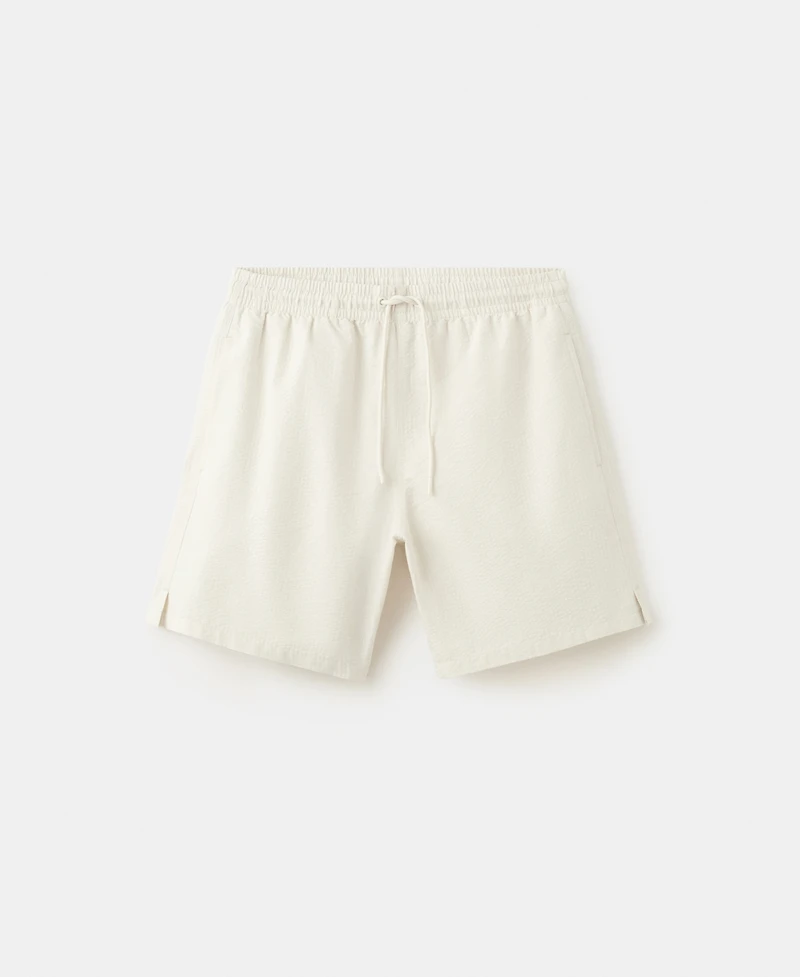 Mango Men's Seersucker Striped Swimsuit