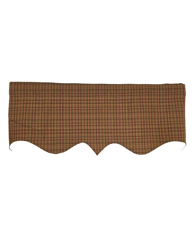 Rlf Home Barn Plaid Regal Window Valance 100% Cotton Lined Rod Pocket