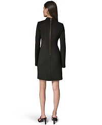 Donna Karan New York Women's Bell Sleeve Mock Neck Mini Dress