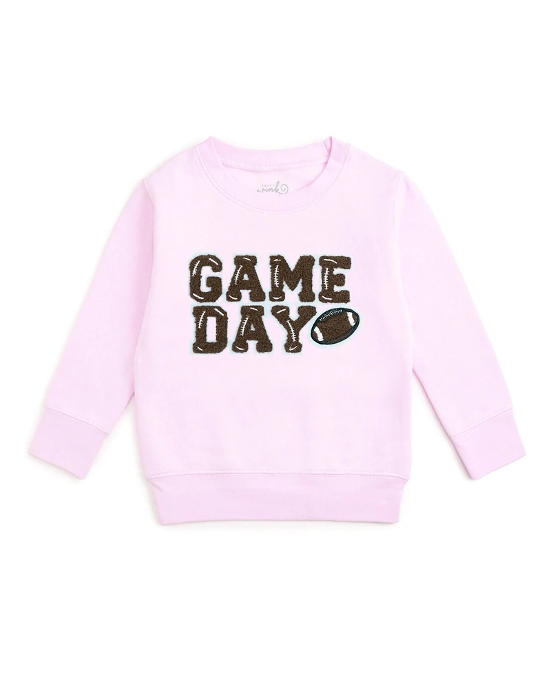 Sweet Wink Toddler Girls Game Day Patch Sweatshirt
