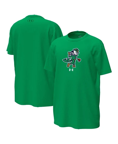 Under Armour Big Boys and Girls Kelly Green Notre Dame Fighting Irish Golfing Leprechaun Tech Stretch Performance T-Shirt