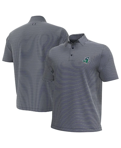 Under Armour Men's Navy/White Notre Dame Fighting Irish Golf Leprechaun Aura Stripe Polo Shirt