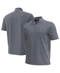 Under Armour Men's Navy/White Notre Dame Fighting Irish Golf Leprechaun Aura Stripe Polo Shirt