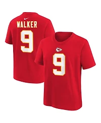 Nike Big Boys and Girls Kenneth Walker Iii Red Kansas City Chiefs Name Number T-Shirt