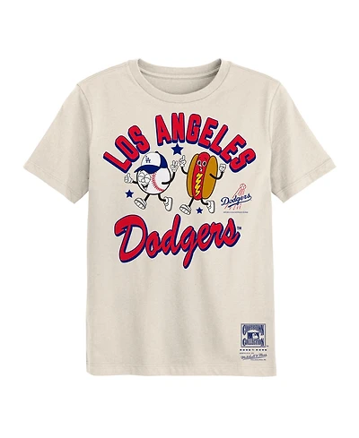Mitchell & Ness Preschool Natural Los Angeles Dodgers Snack T-Shirt