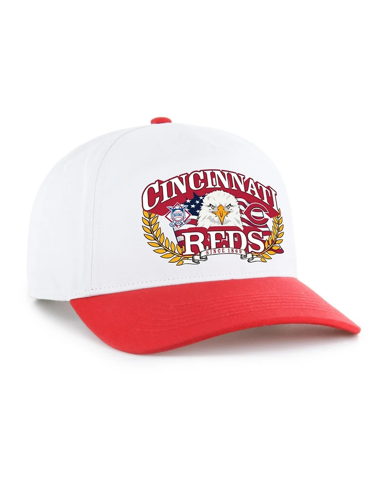 '47 Brand Men's White/Red Cincinnati Reds Americana Eagle Hitch Adjustable Hat