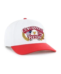 '47 Brand Men's White/Red Cincinnati Reds Americana Eagle Hitch Adjustable Hat