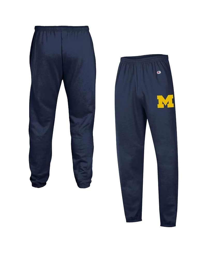 Champion Men's Navy Michigan Wolverines Powerblend Banded Fleece Sweatpants
