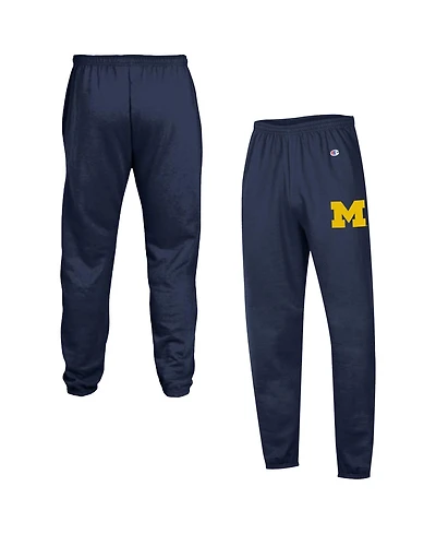 Champion Men's Navy Michigan Wolverines Powerblend Banded Fleece Sweatpants
