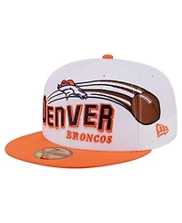 New Era Men's White/Orange Denver Broncos Retro Swoop 59FIFTY Fitted Hat