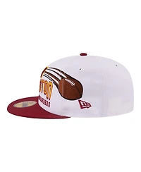 New Era Men's White/Burgundy Washington Commanders Retro Swoop 59FIFTY Fitted Hat