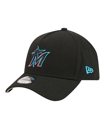 New Era Big Boys and Girls Black Miami Marlins 9FORTY A-Frame Adjustable Hat