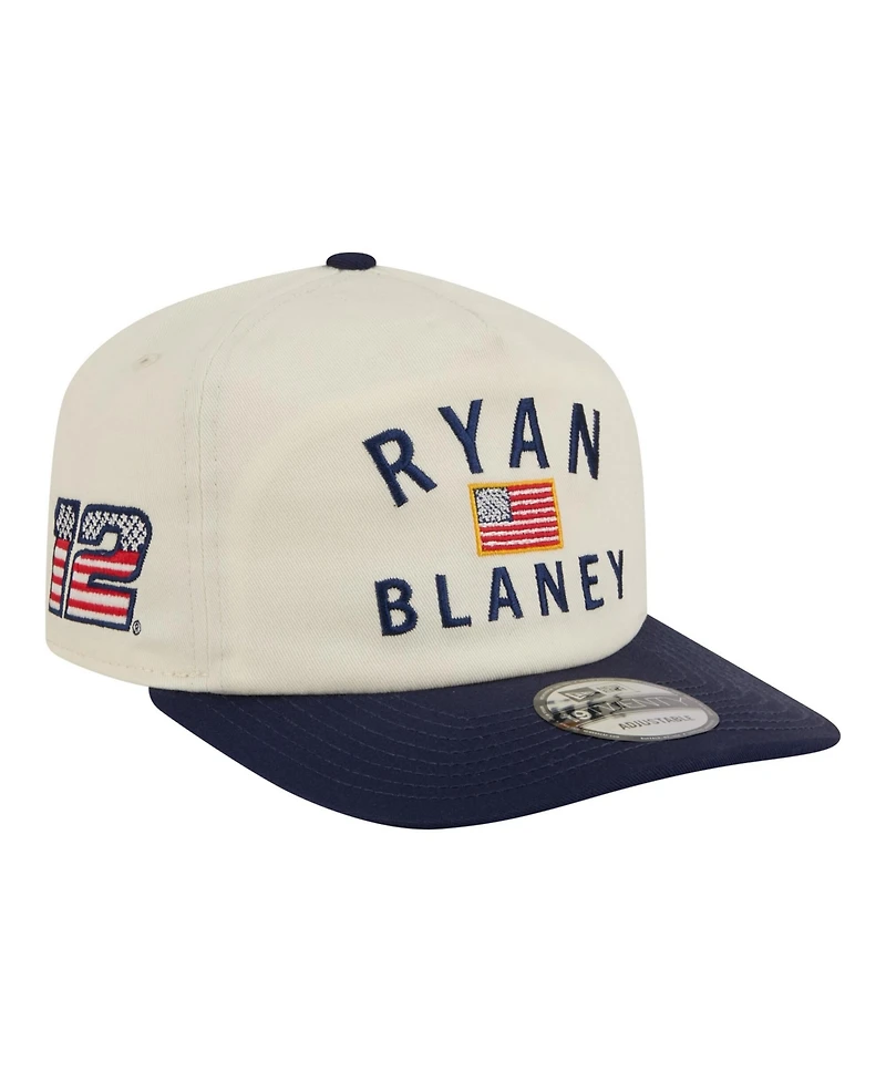New Era Men's Cream/Navy Ryan Blaney Flag 19TWENTY Adjustable Hat